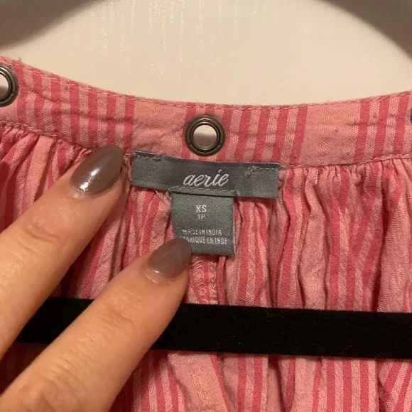 Aerie Striped Flowy Lightweight Blouse - Picture 6 of 7
